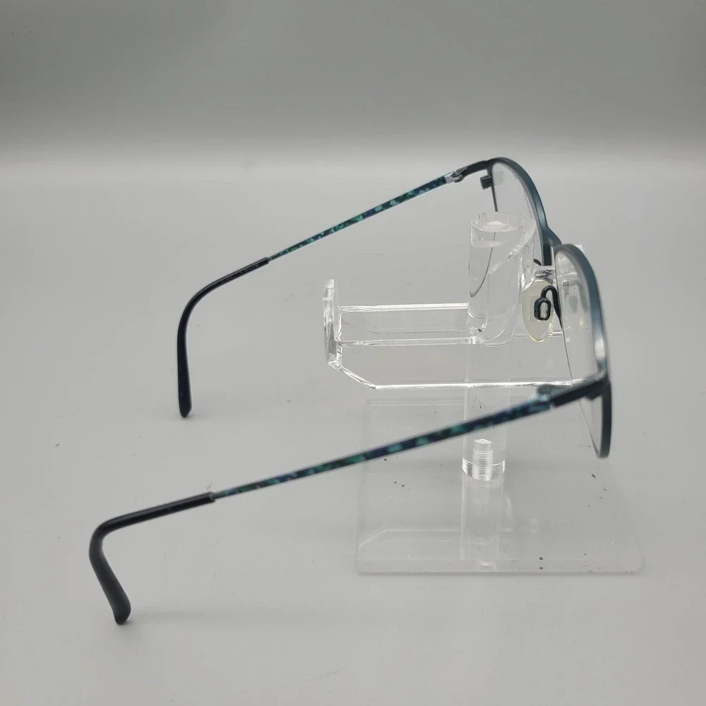 Charmant Titanium Perfection Eyeglasses Navy Blue Teal Pattern 52-15-135 Frames